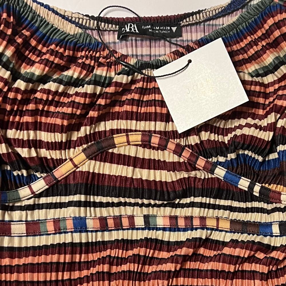 ZARA Micro Pleated Dress Size Medium - Picture 2 of 11